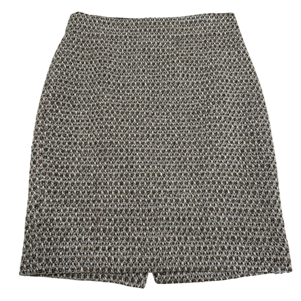 J. Crew The Pencil Skirt Tweed Women 4 Brown Woven Textured Career Office Preppy